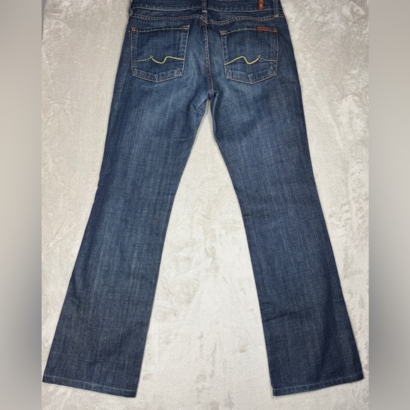7 For All Mankind Bootcut Vintage Y2K Style 100% Cotton Denim Blue Jeans 29 - Picture 1 of 16